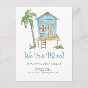 Carte Postale Faire-part Maison de plage à l'aquarelle Palm Beach