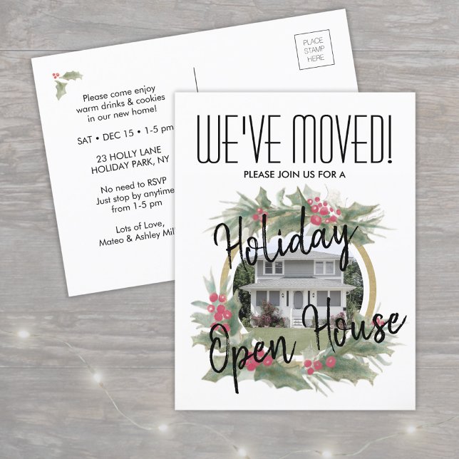 Carte Postale Faire-part Maison de vacances chauffer Open House We've Moved (Créateur téléchargé)