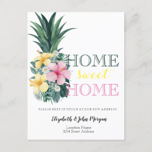 Carte Postale Faire-part Maison Douce Maison, Adresse Nouvelle Fleur de Ana