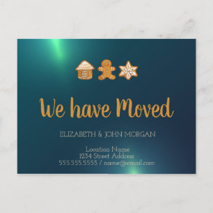 Carte Postale Faire-part Maison en pain d'épices, Homme, Étoile, Vert Nous