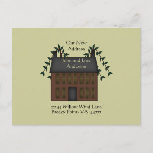 Carte Postale Faire-part Maison Saltbox Marron Nouvelle Adresse