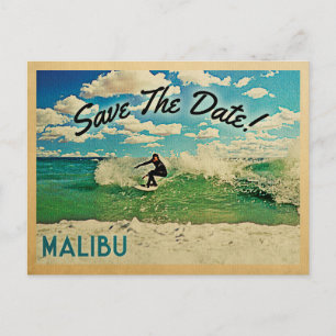 Carte Postale Faire-part Malibu Save The Date Californie Surf