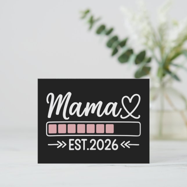 Carte Postale Faire-part Mama est. 2026 Pregnancy Announcement Mom  (Debout devant)