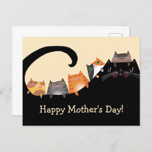 Carte Postale Faire-part Maman & Kittens