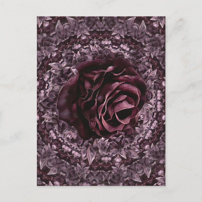 Carte Postale Faire-part Mandala de rose  (Devant)