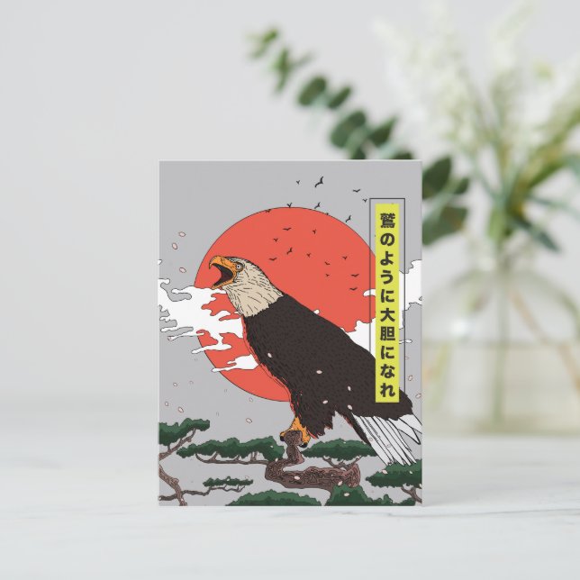 Carte Postale Faire-part Manga Aigle doré (Debout devant)