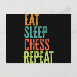 Carte Postale Faire-part manger dormir échecs répéter grand maître entraîne