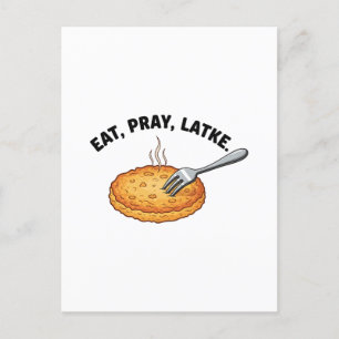 Carte Postale Faire-part Mangez Pray Latke Juif Hanoukka Latke Amateurs