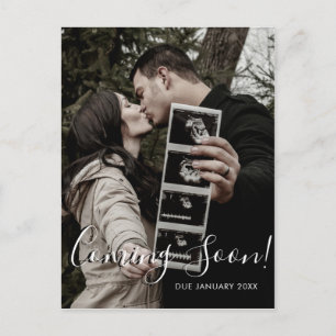 Carte Postale Faire-part Manuscrit de photo d'ultrason venant bientôt