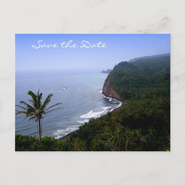 Carte Postale Faire-part Mariage à Destination Tropicale Île Save the Date (Devant)