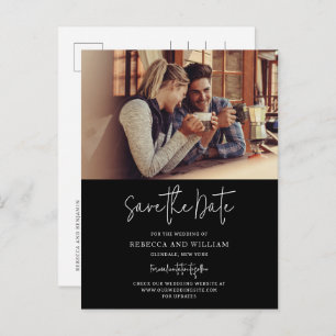 Carte Postale Faire-part Mariage à la main avec deux photos Enregistrer la 