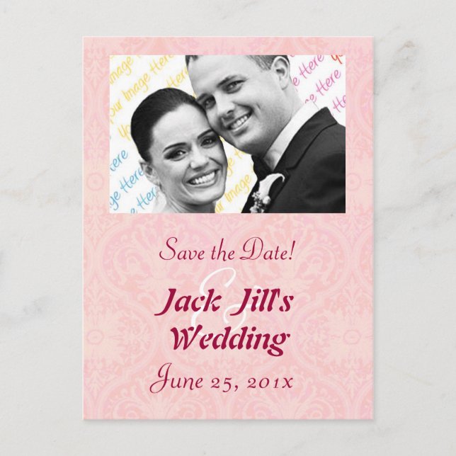 Carte Postale Faire-part Mariage à l'antique sur parchemin "Save the Date" (Devant)