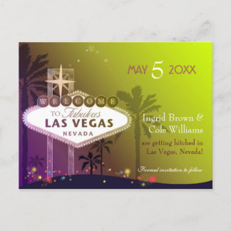 Carte Postale Faire-part Mariage à Las Vegas Nevada Enregistrez la Date
