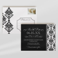 Mariage à motifs de damas noir dramatiques