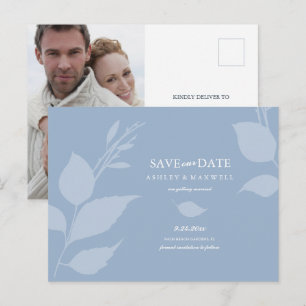 Carte Postale Faire-part Mariage à petit budget Enregistrer la date Bleu po