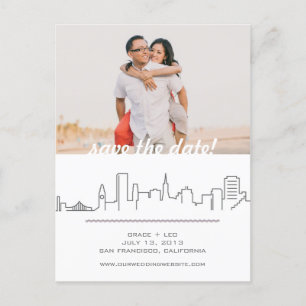 Carte Postale Faire-part Mariage à San Francisco Enregistrer la date avec l
