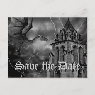 Carte Postale Faire-part Mariage à thème fantastique dragon Save the Date