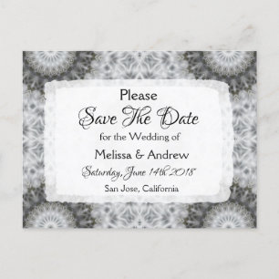 Carte Postale Faire-part Mariage à thème Mandala Enregistrer la date
