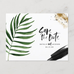 Carte Postale Faire-part Mariage abstrait tropical moderne peint