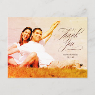 Carte Postale Faire-part Mariage Agate Abstrait Hot Orange ID827