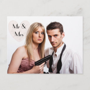 Carte Postale Faire-part Mariage au Fusil Annonces Humoristiques de Fugue