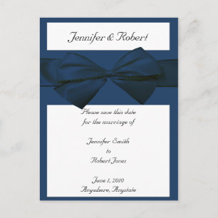 Carte Postale Faire-part Mariage bleu marin de collection de domaine
