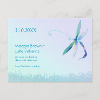 Carte Postale Faire-part Mariage campagnard dragonfly Enregistrer la date