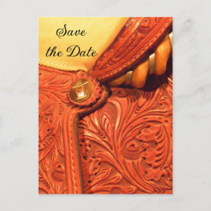 Carte Postale Faire-part Mariage campagnard Western Saddle Enregistrer la d