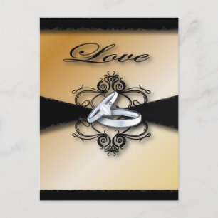 Carte Postale Faire-part Mariage Champagne Enregistrer la date et Favori