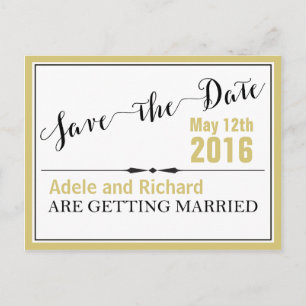 Carte Postale Faire-part Mariage chic moderne Enregistrer la date