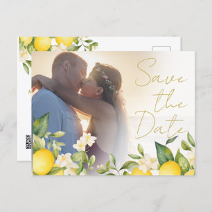 Carte Postale Faire-part Mariage Citrons Citrus Photo Overlay Enregistrer L