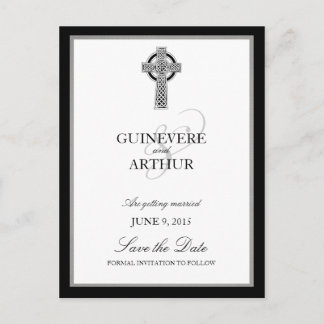 Carte Postale Faire-part Mariage classique de croix celtique Enregistrer la