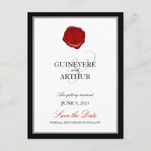 Carte Postale Faire-part Mariage classique de phoques de cire Sauvez la dat