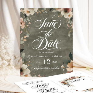 Carte Postale Faire-part Mariage Cottagecore à la Sauge Chuchotée Enregistr