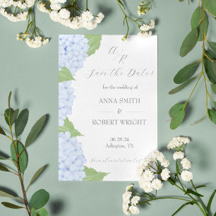 Carte Postale Faire-part Mariage d'aquarelle Blue Hydrangea