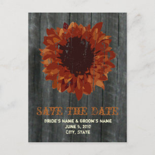 Carte Postale Faire-part Mariage de automne Barnwood Enregistrer La Date Ca