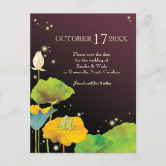 Carte Postale Faire-part Mariage de automne nocturne de lucioles Enregistre