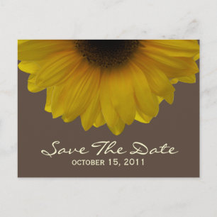 Carte Postale Faire-part Mariage de automne Tournesol Enregistrer La Date C