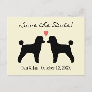 Carte Postale Faire-part Mariage de Caniches Jouets Noirs Enregistrer la Da
