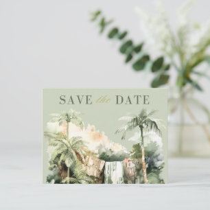 Carte Postale Faire-part Mariage de cascades tropicales Enregistrer la date