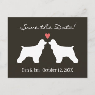 Carte Postale Faire-part Mariage de Cocker Spaniels Enregistrer la Date