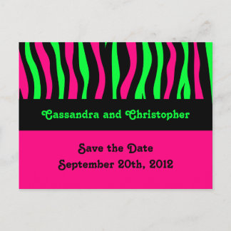 Carte Postale Faire-part Mariage de couleurs sauvages | Enregistrer la date