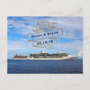 Carte Postale Faire-part Mariage de destination - Date à retenir   Bateaux 