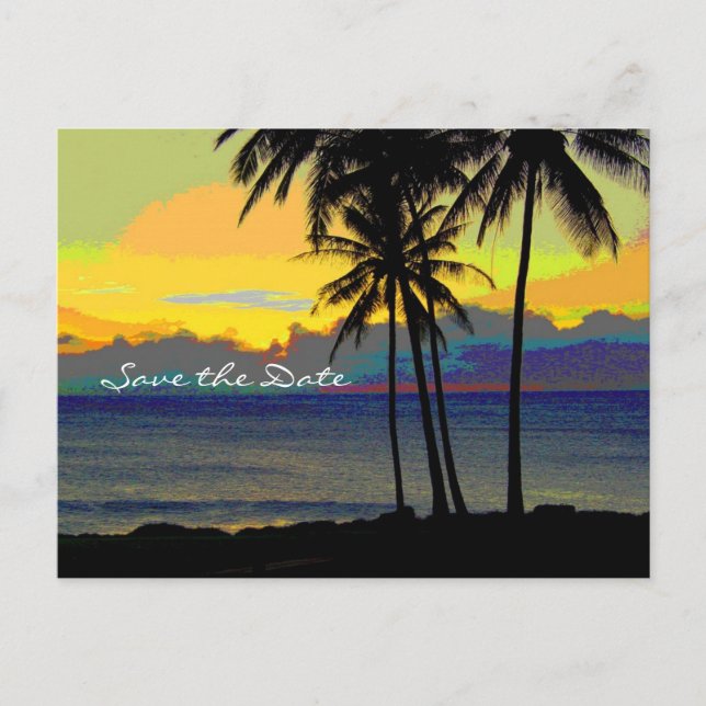 Carte Postale Faire-part Mariage de destination Enregistrer la date (Devant)