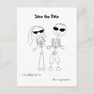 Carte Postale Faire-part Mariage de Destination Hawaïen Enregistrer la Date