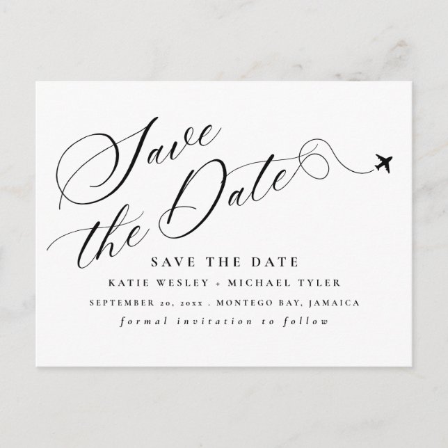 Carte Postale Faire-part Mariage de destination minimal Enregistrer la date (Devant)
