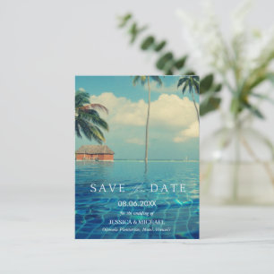 Carte Postale Faire-part Mariage de destination Tropical Hawaii Enregistrer