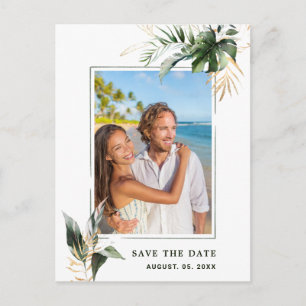 Carte Postale Faire-part Mariage De Foliage Tropical Photo Enregistrer La D