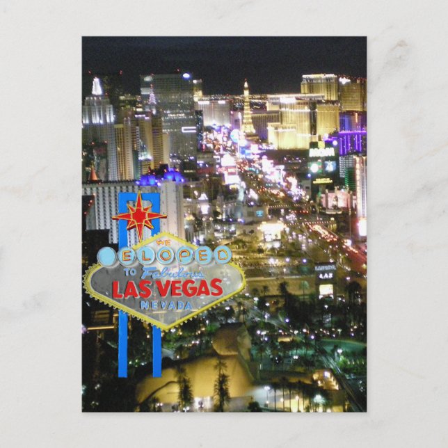 Carte Postale Faire-part Mariage de Las Vegas que nous avons élopé (Devant)