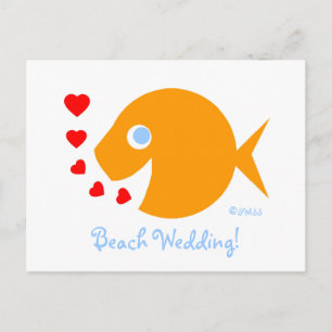 Carte Postale Faire-part Mariage de plage doux mignonne Enregistrer la date
